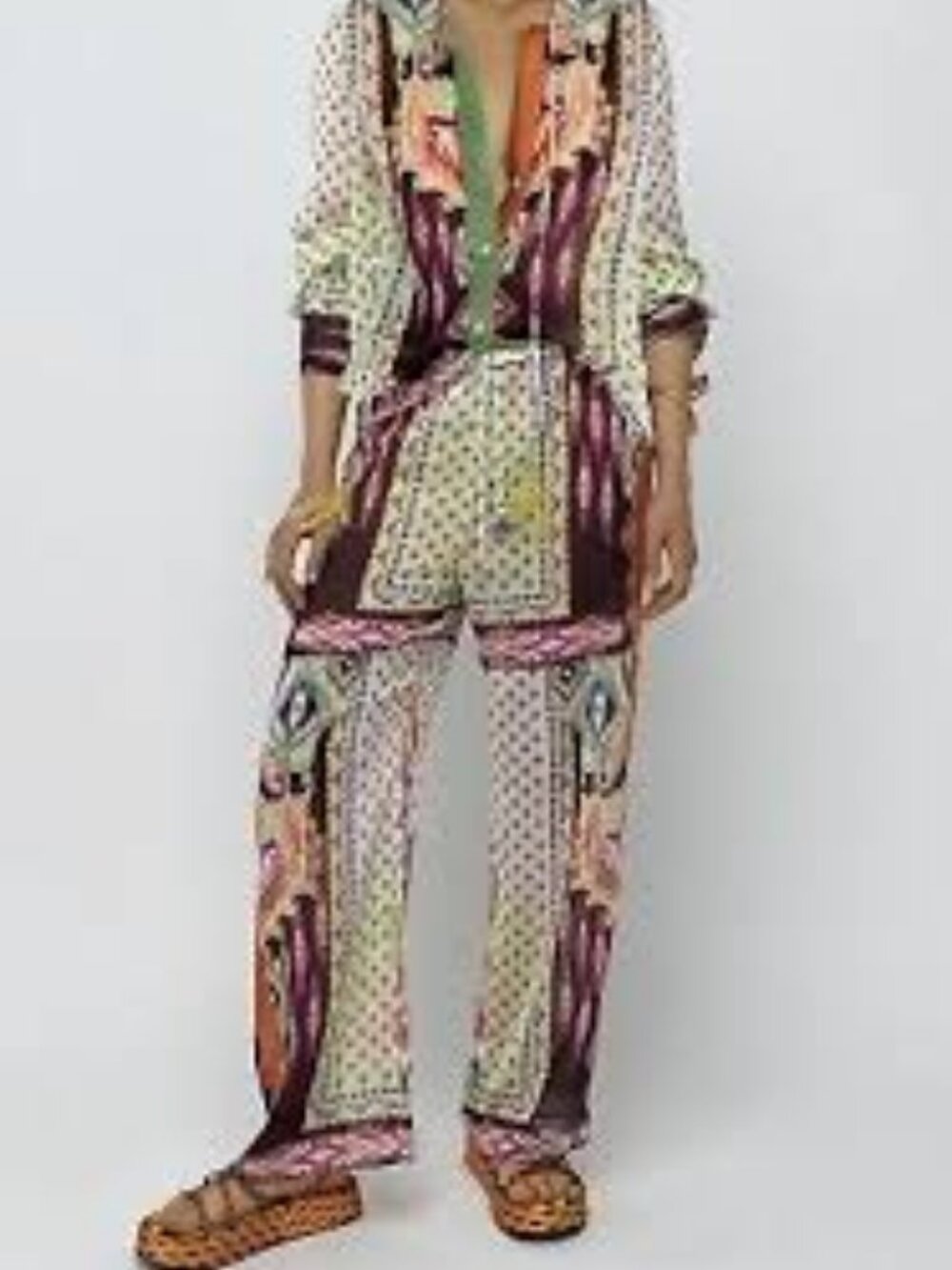 ๐คZara Boho Printed Pants, Multicoloured NWT XL
